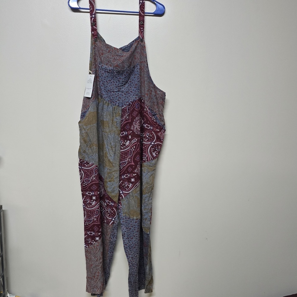 Sacred Threads Multicolor Patchwork Jumpsuit Over… - image 1
